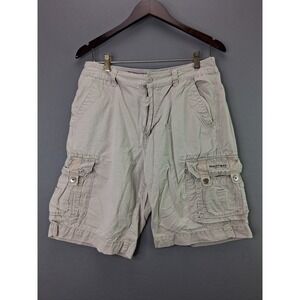 Unionbay Cargo Shorts Mens 32 Tan Cotton Twill Multi-Pocket Hiking Casual 1387